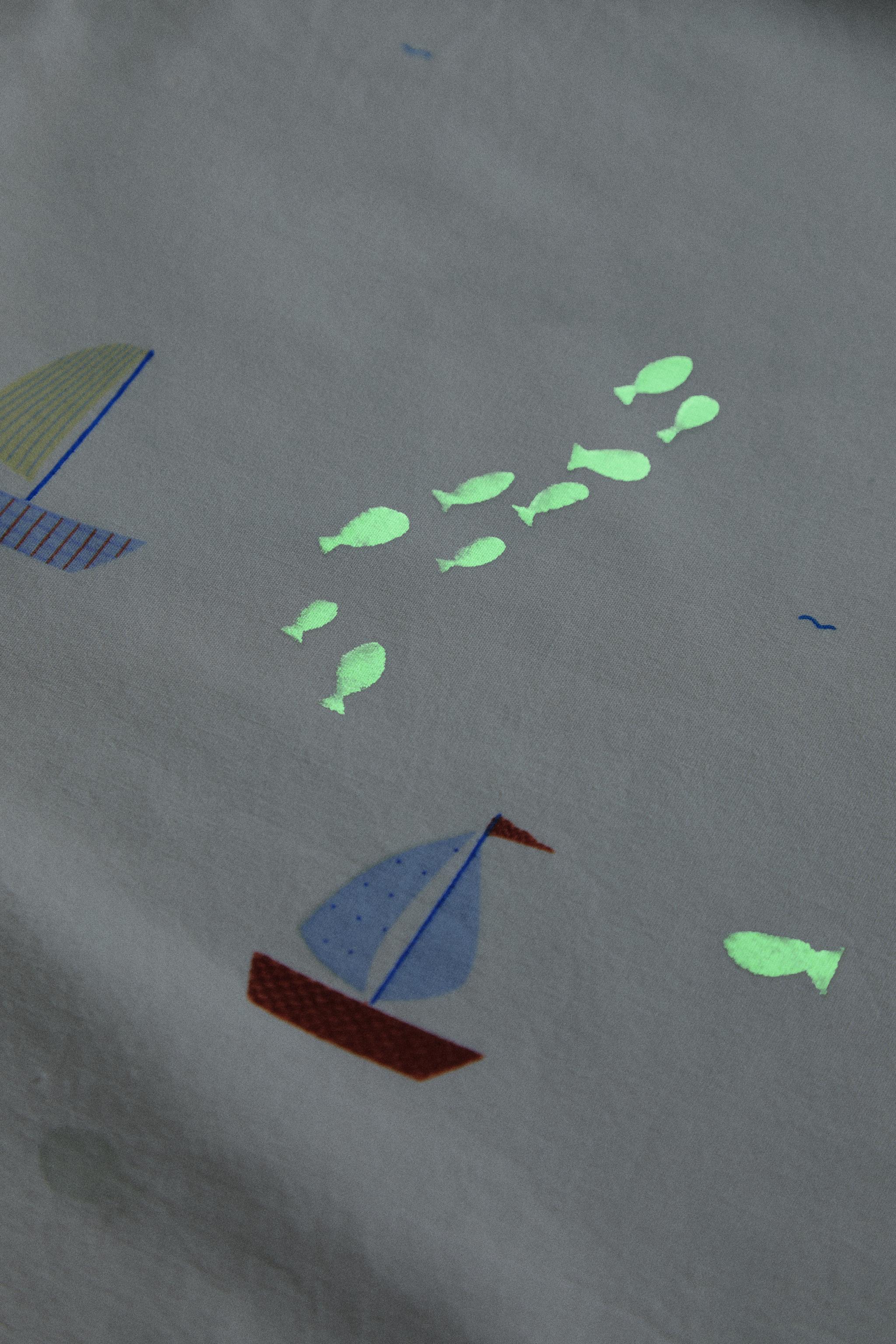 KIDS' COTTON FITTED SHEET BOATS